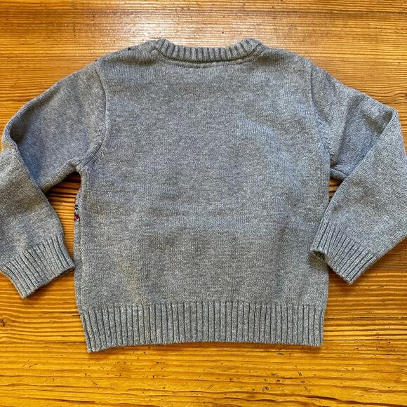 Wonder Nation gray Christmas winter reindeer knit crew sweater SIZE 3T - Picture 4 of 4